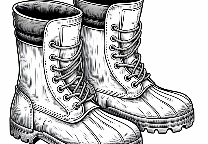 Gummistiefel für Bauern – Detailreiches Ausmalbild Kostenlos Gummistiefel für Bauern – Detailreiches Ausmalbild Kostenlos