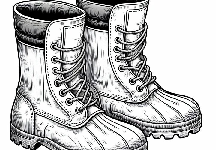 Gummistiefel für Bauern – Detailreiches Ausmalbild Kostenlos