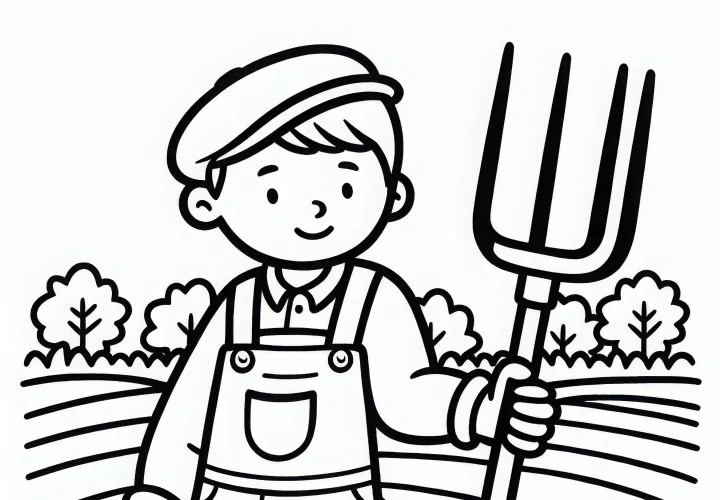 Horquilla para granjeros - Plantilla de dibujo simple gratuita