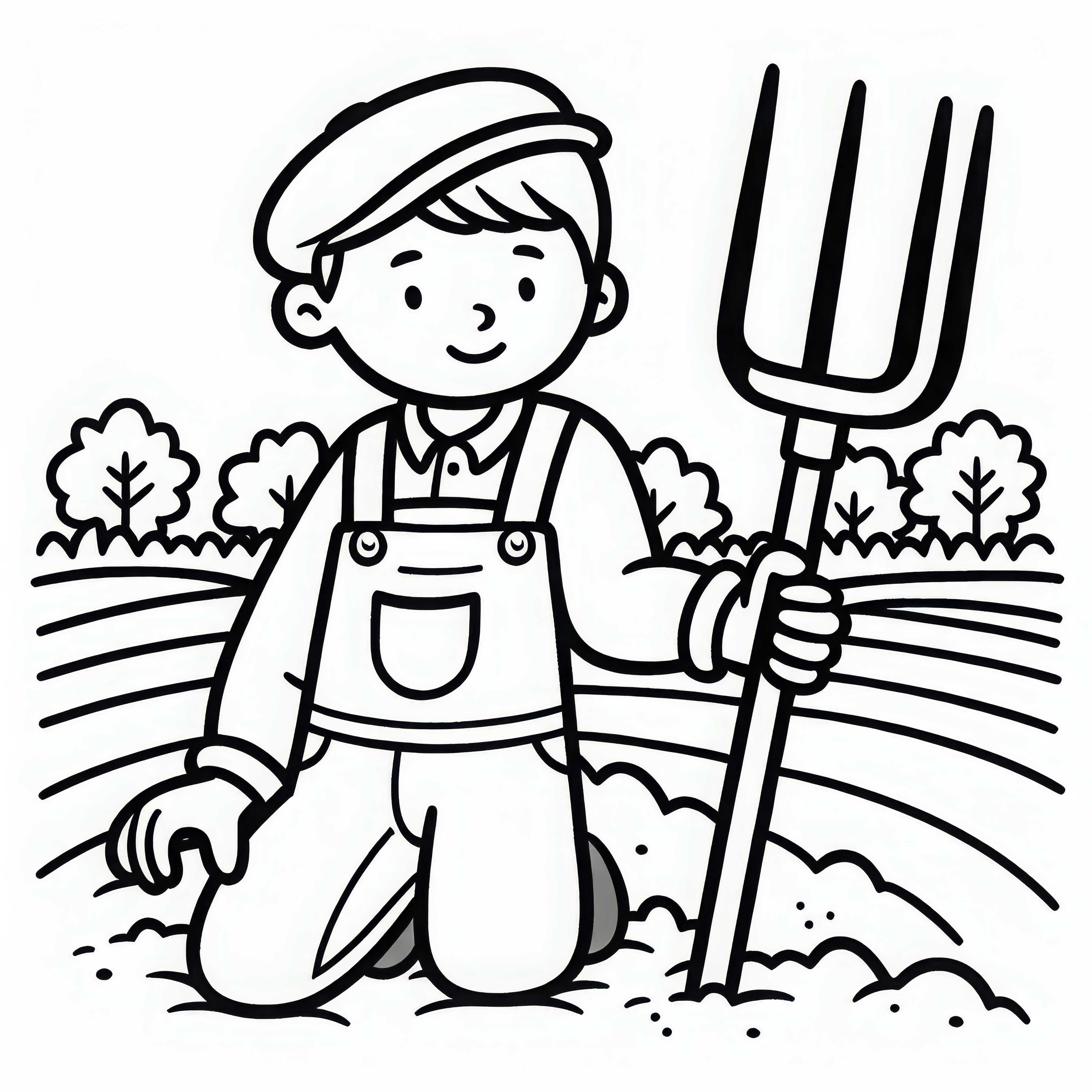 Fôlego para agricultores - Modelo de colorir gratuito