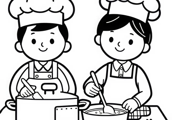 Köche Ausmalbild Einfach Kostenlos