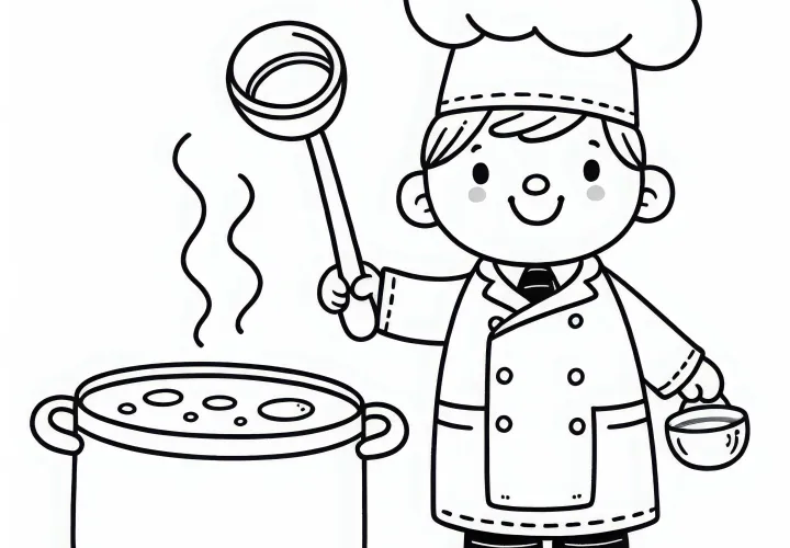 Ausmalbild für Koch – Einfach und Kostenlos
