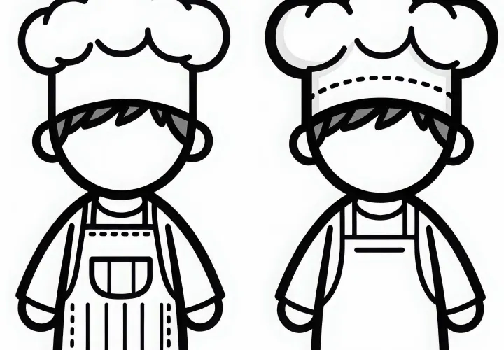 Kochmütze und Schürze Malvorlage Einfach Kostenlos