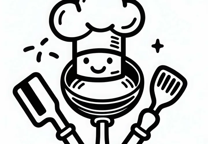 Pfanne eines Kochs Malvorlage einfach gratis