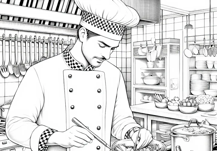 Koch Malvorlage detailreich kostenlos