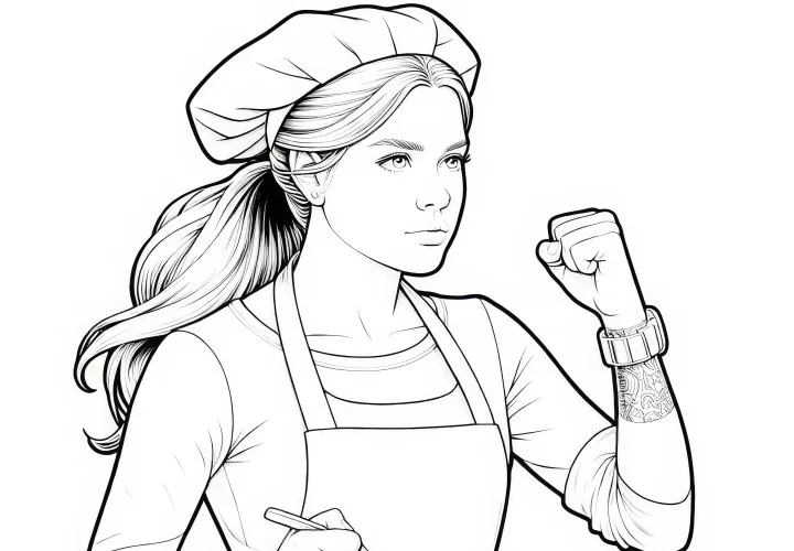 Detaillierte Koch-Malvorlage Kostenlos