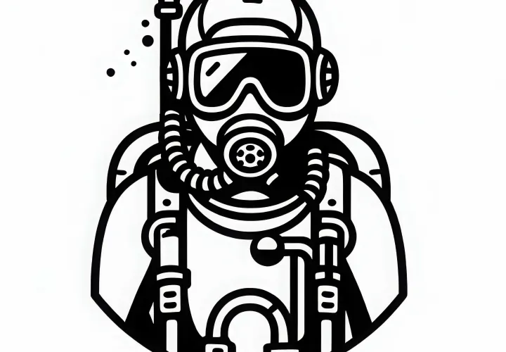 Taucher Ausmalbild Einfach Kostenlos