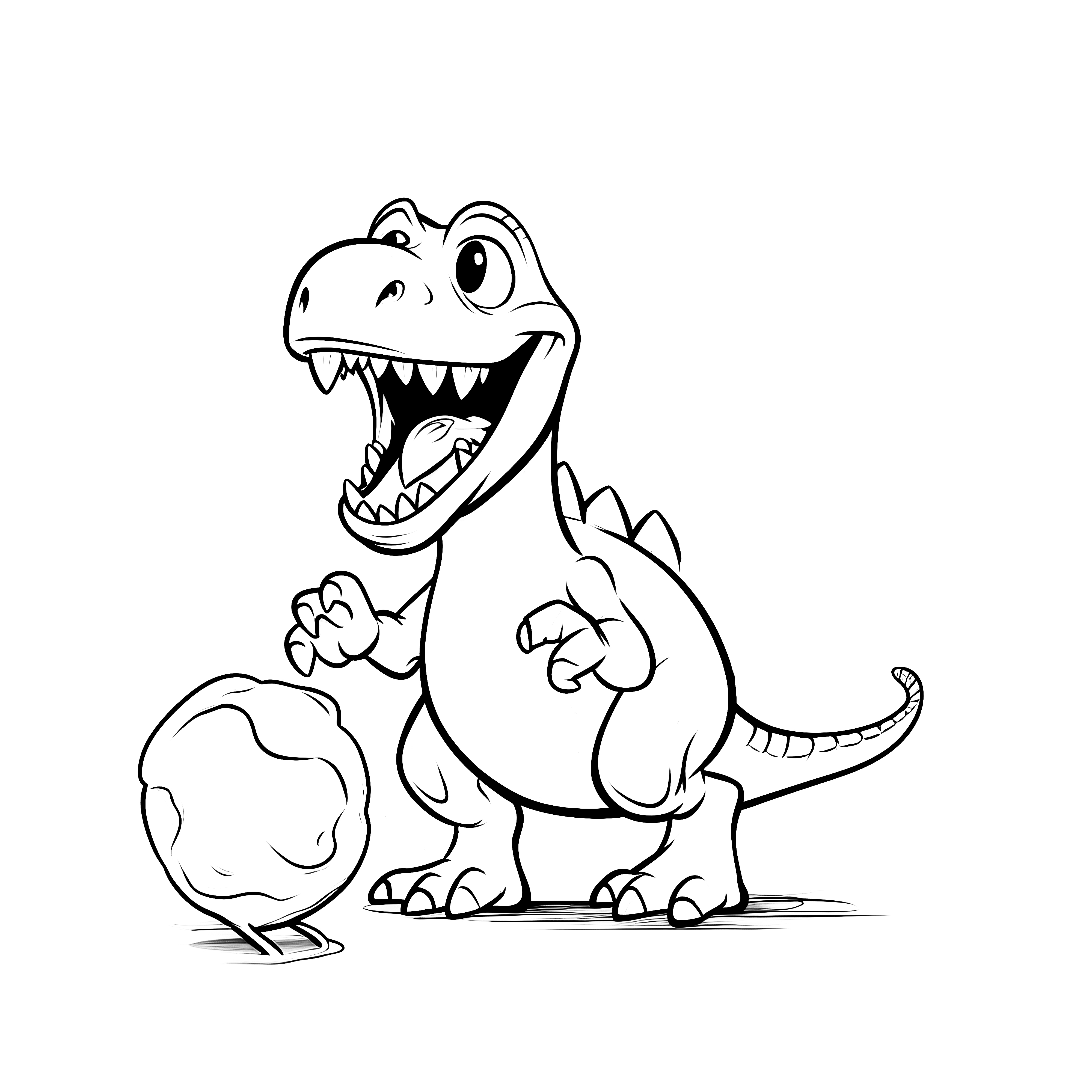 Dinosaury s loptou - obrázok na vyfarbenie a vytlačenie