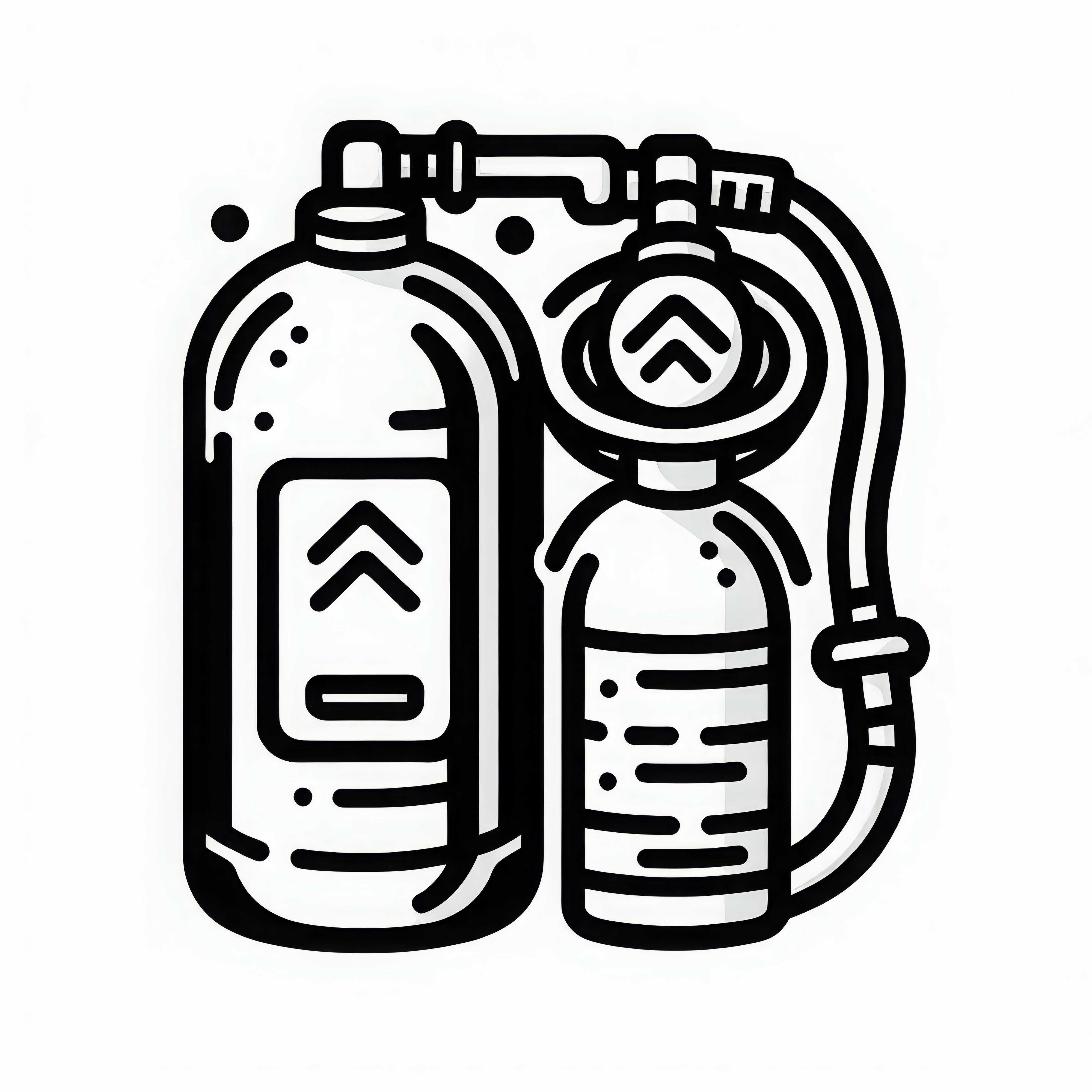 Image à colorier d'une bouteille d'oxygène et d'un détendeur pour plongeurs - Gratuit et Simple