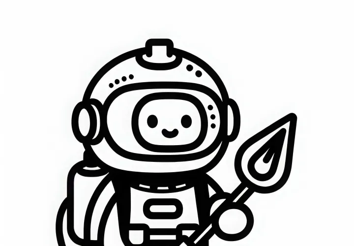 Harpune für Taucher Ausmalbild Einfach Kostenlos