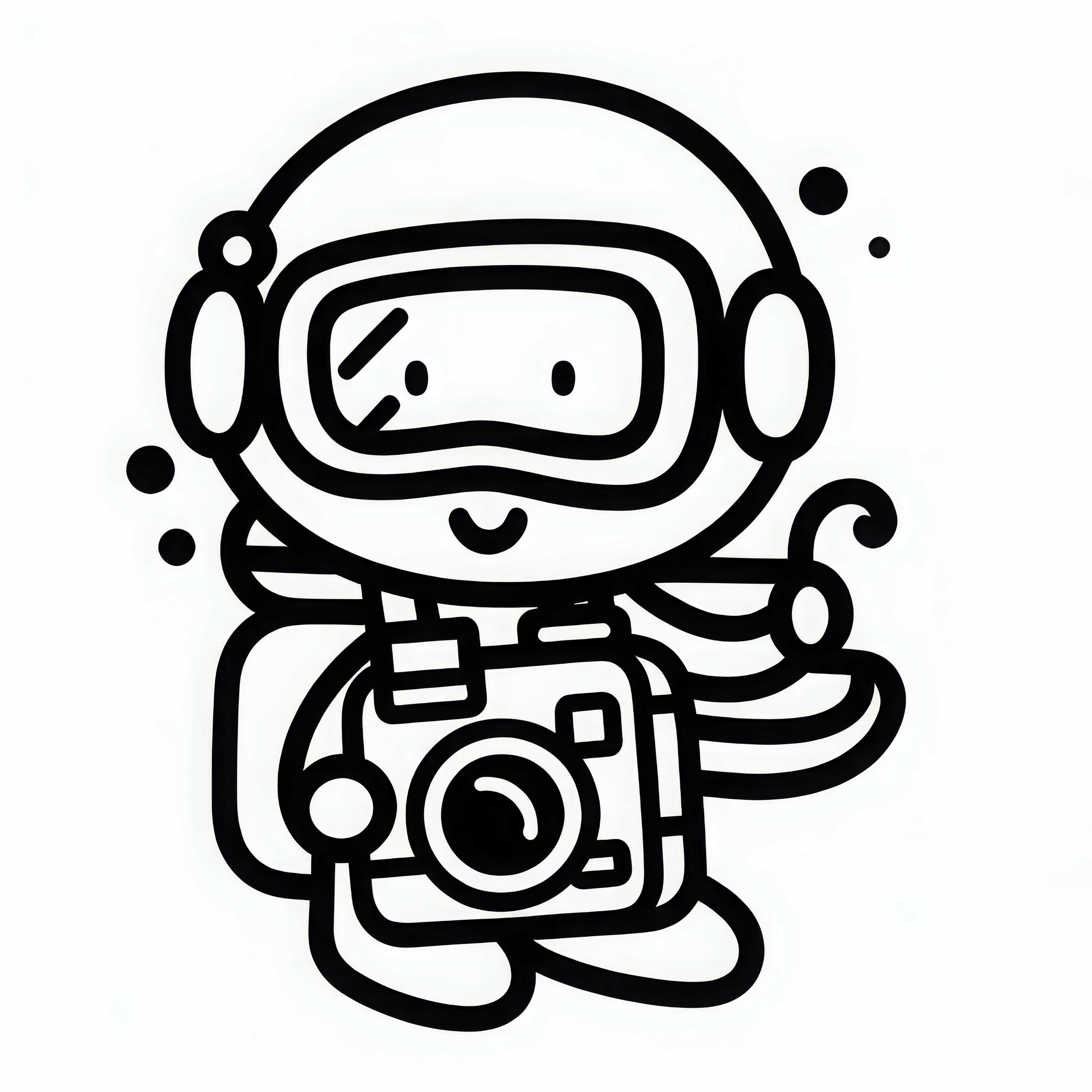 Caméra sous-marine d'un plongeur - Dessin à colorier simple gratuit