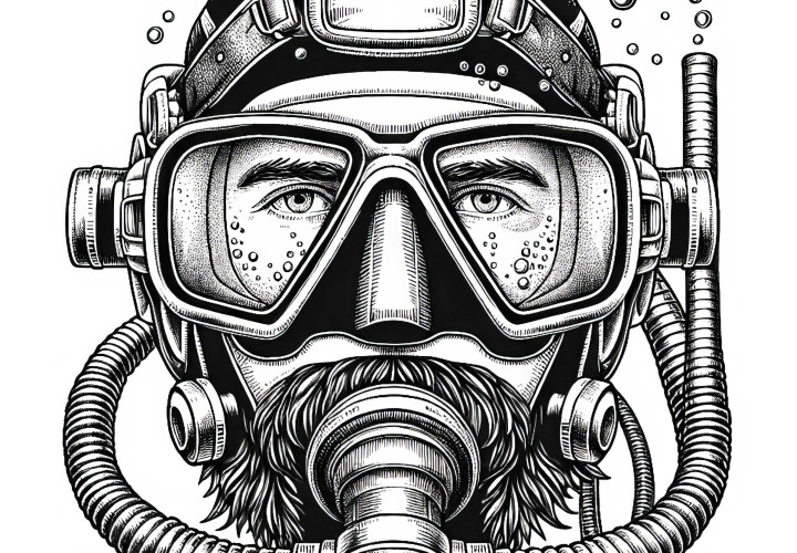 Lunettes de plongée pour plongeurs : Télécharger gratuitement un modèle de coloriage détaillé Lunettes de plongée pour plongeurs : téléchargez gratuitement un modèle de coloriage détaillé
