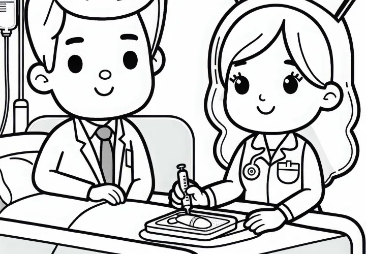 Hospital med sygeplejerske – Malebillede gratis