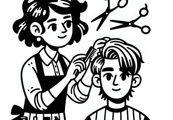 Frizerka dela strankam lase – brezplačna barvna predloga