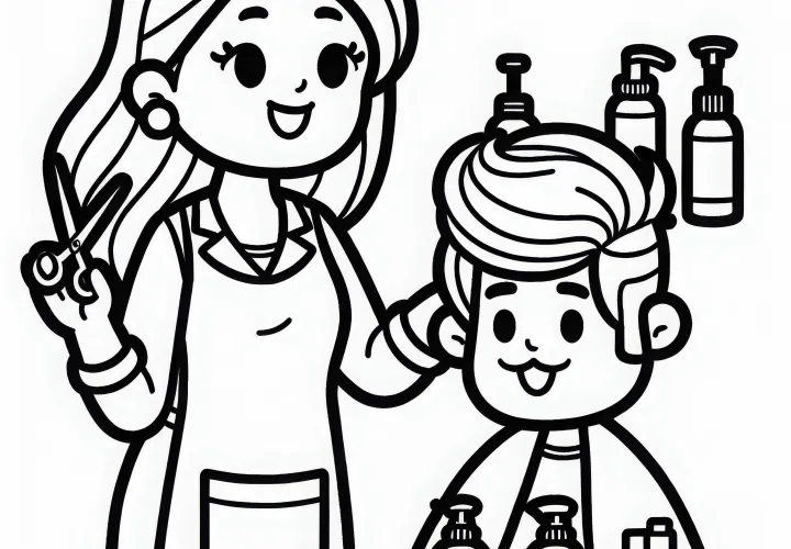 Frizerka prikazuje nega izdelke stranki - brezplačna barvna slika