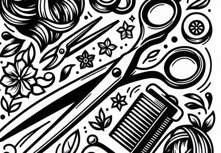 Haarschere eines Friseurs – Ausmalbild gratis Haarschere eines Friseurs – Ausmalbild gratis