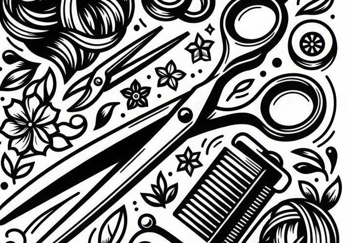 Frizerske škarje – barvna slika gratis