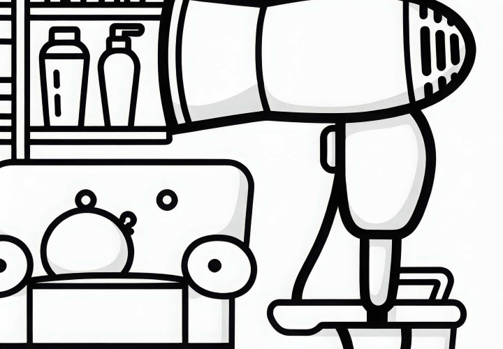 Föhn bei Friseur Malvorlage gratis Föhn bei Friseur Malvorlage gratis