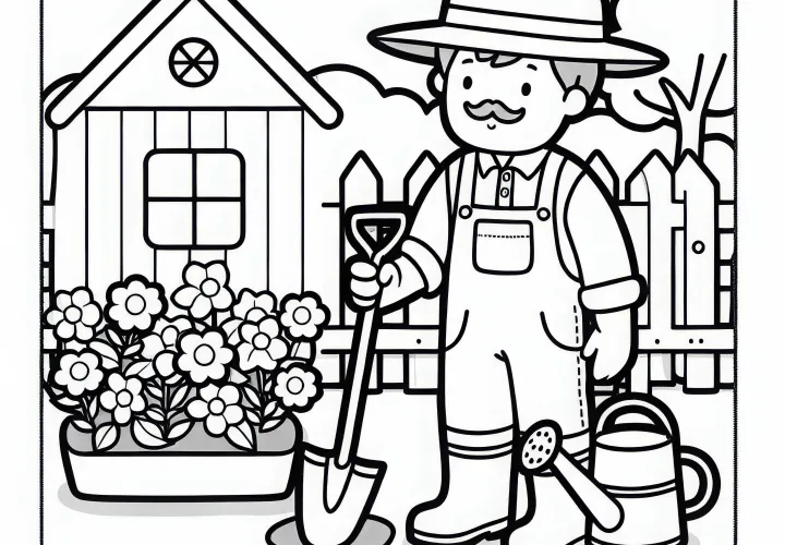 Dibujo para colorear de jardinero descarga gratuita