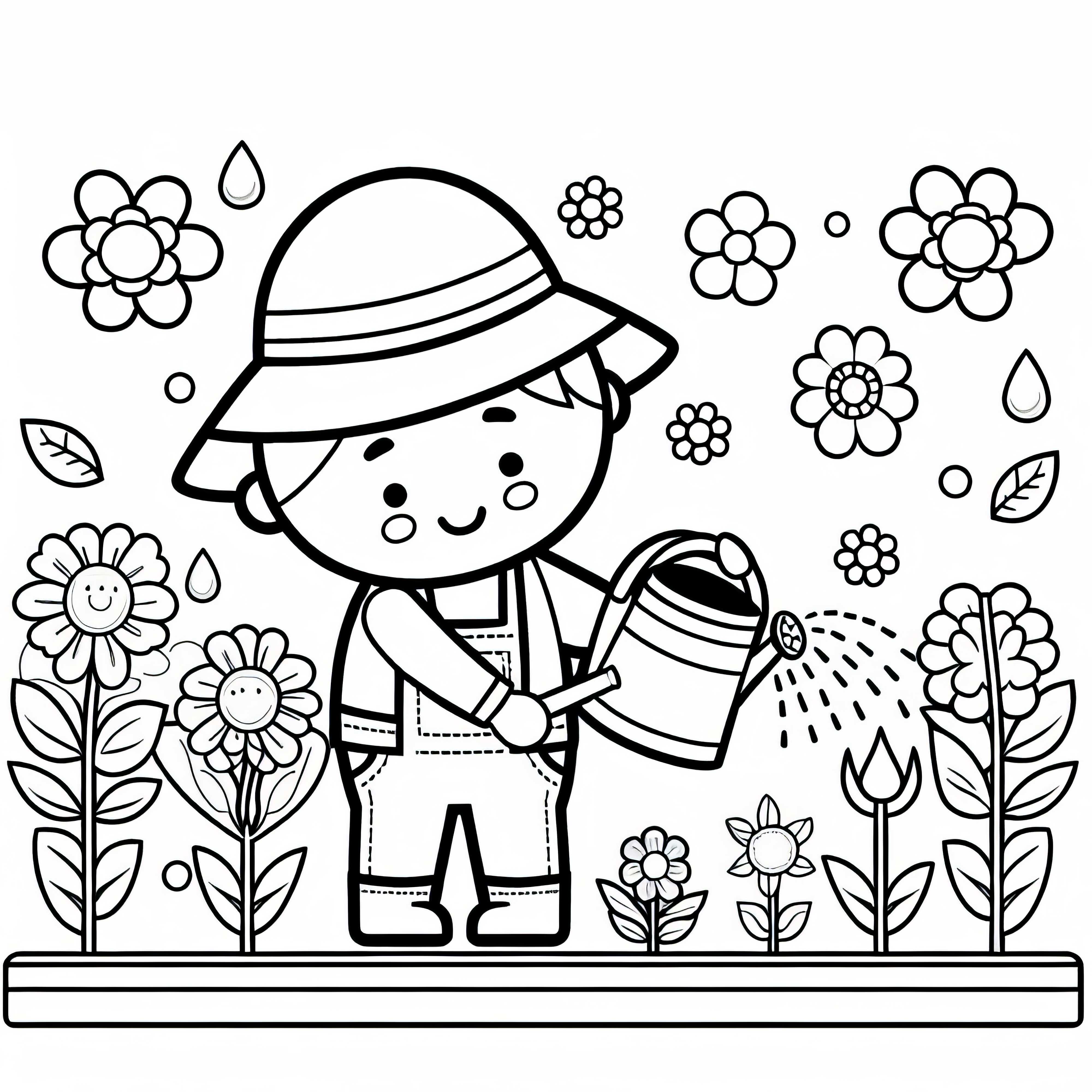 Tukang kebun menyiram tanaman dengan penyiram – Contoh gambar gratis