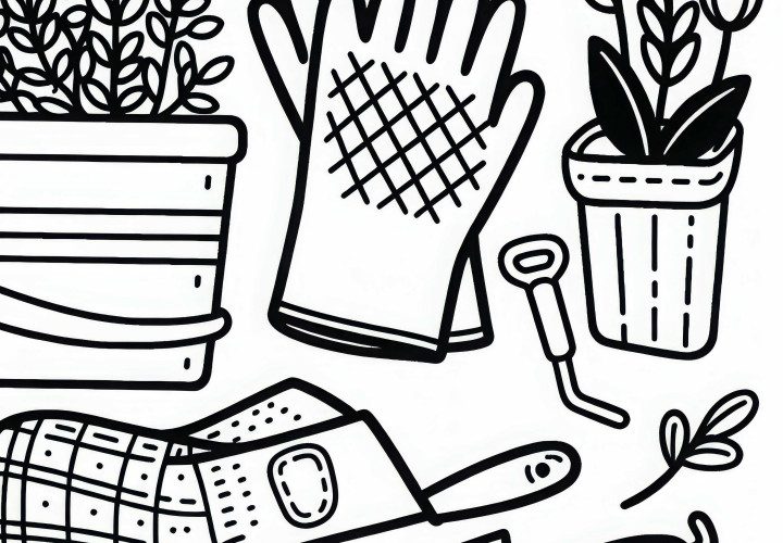 Gartenhandschuhe für Gärtner – Ausmalbild kostenlos Gartenhandschuhe für Gärtner – Ausmalbild kostenlos