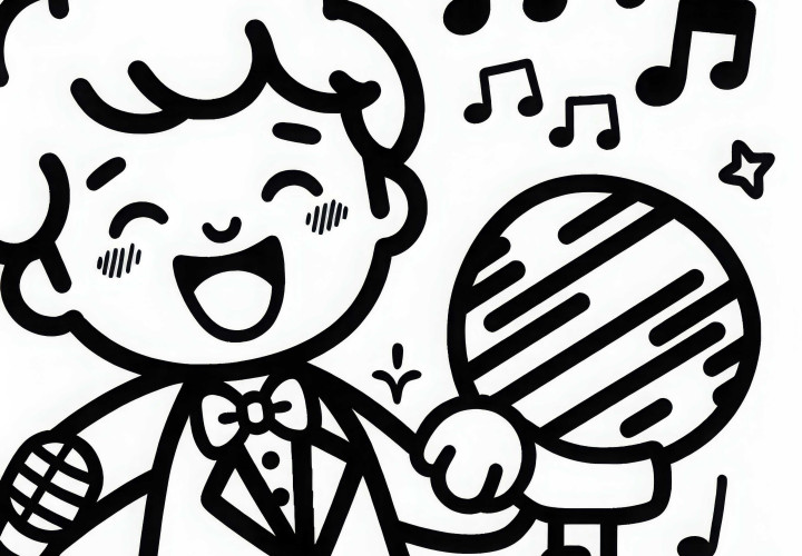Dibujo para colorear de cantante - Plantilla de coloreado simple para imprimir y descarga gratuita Dibujo para colorear de cantante - Plantilla para colorear simple para imprimir y descarga gratuita