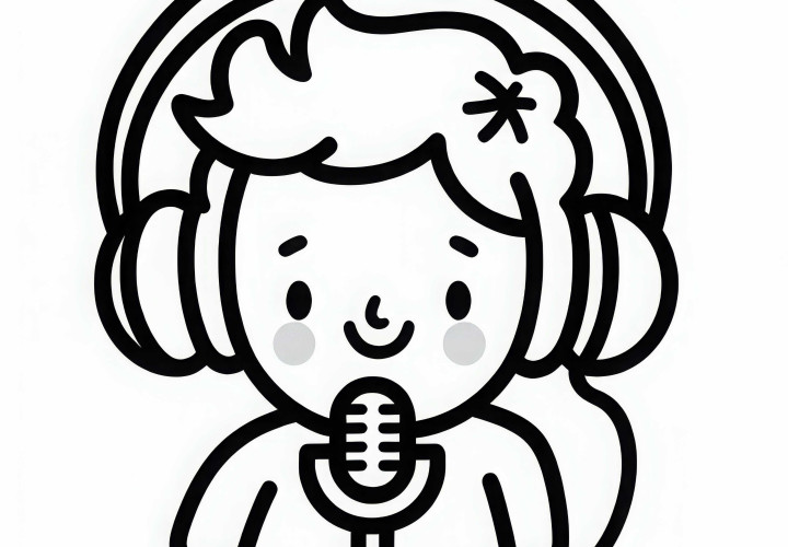 Dibujo para colorear de cantante: Motivo gratuito para descargar Dibujo para colorear de cantante: Motivo gratuito para descargar