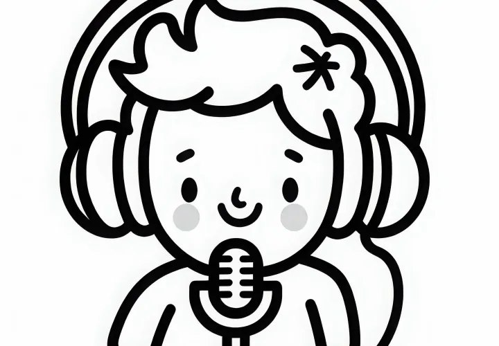 Dibujo para colorear de cantante: Motivo gratuito para descargar