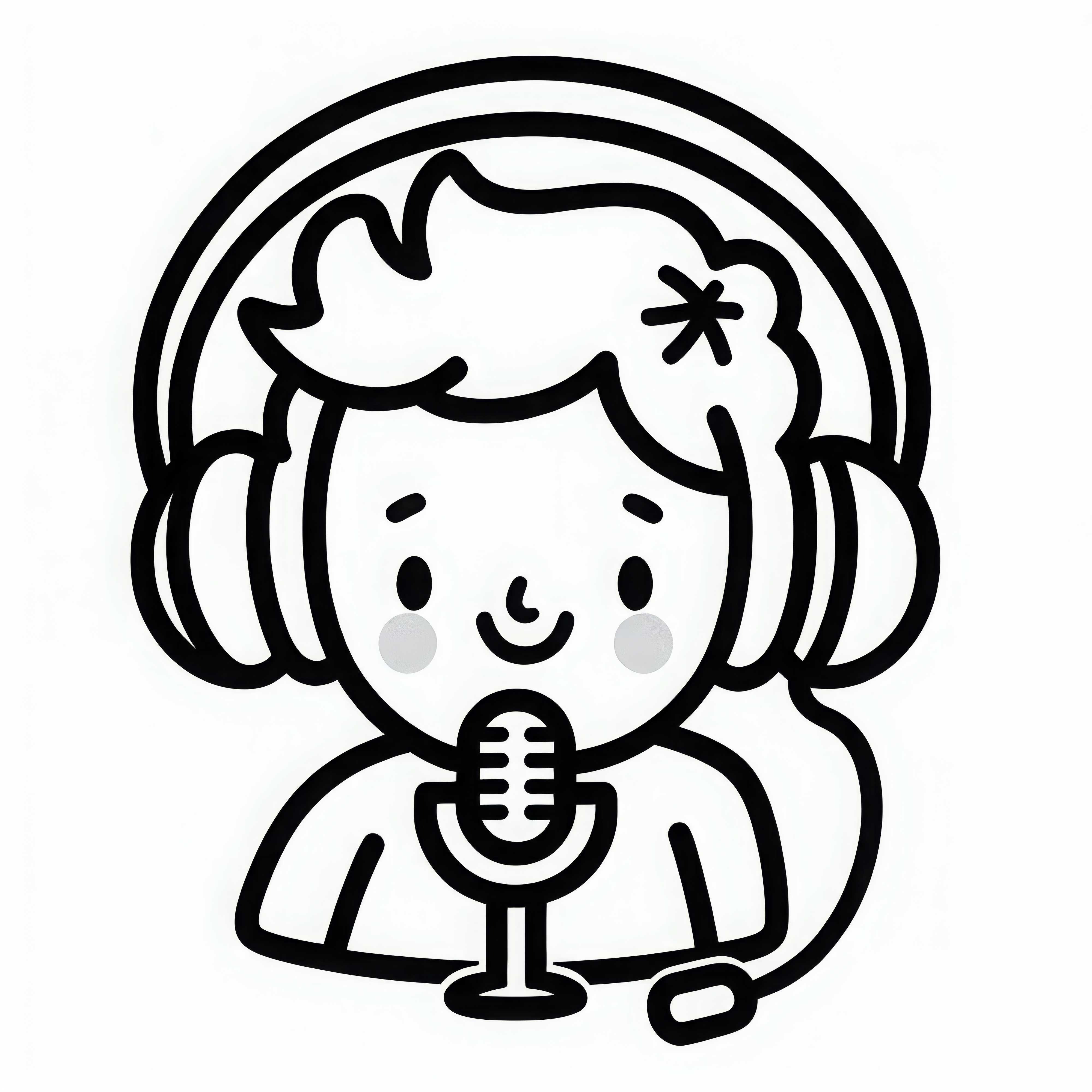 Dibujo para colorear de cantante: Diseño gratuito para descargar