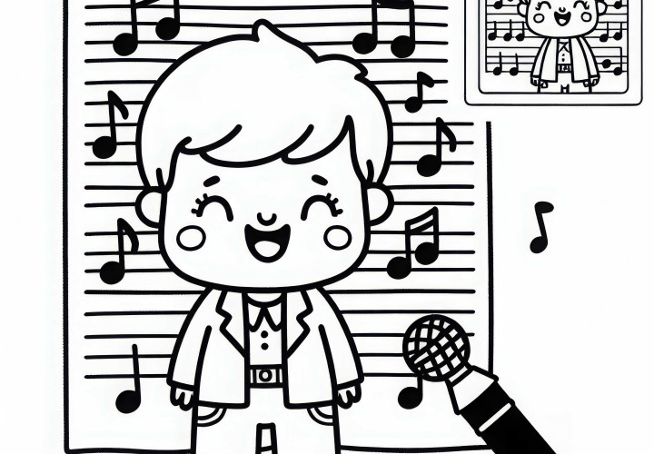 Dibujo para colorear de cantante - Plantilla de colorear gratuita para descargar Dibujo para colorear de cantante - Plantilla de coloración gratuita para descargar