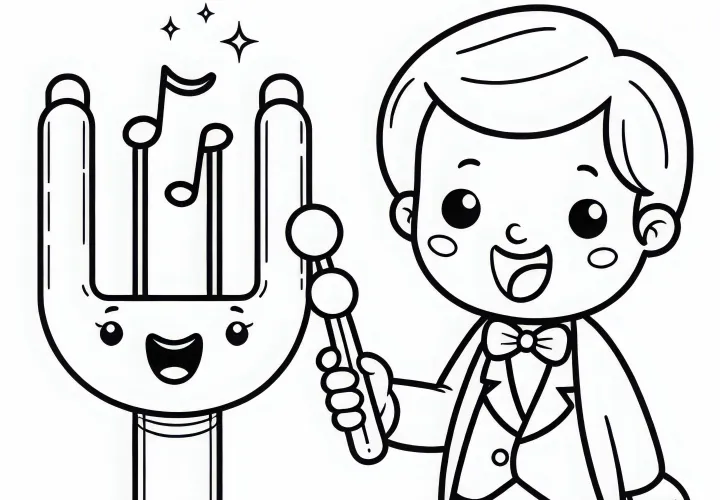 Tenedor de afinación para cantantes – Dibujo para colorear gratis