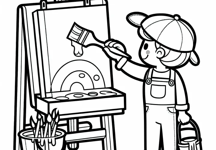 Gambar Mewarnai Pelukis Gratis dan Mudah