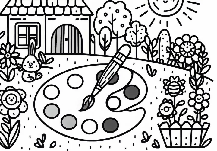 Palet warna seorang pelukis – Template gambar gratis