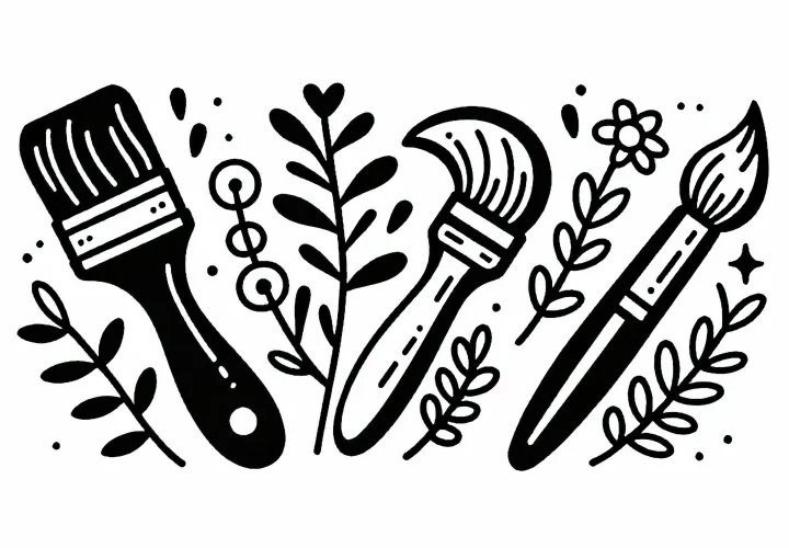 Kuas dalam berbagai ukuran - Template gambar gratis