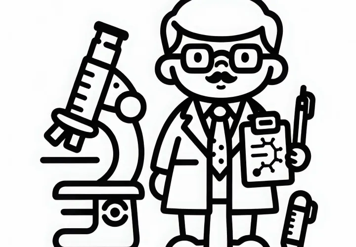 Forsker farveskabelon Enkel Gratis