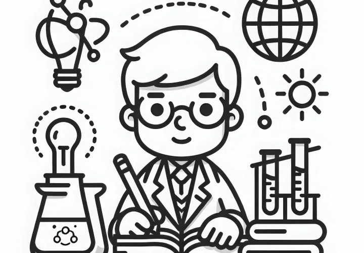 Forsker Fargeleggsbilde Enkelt Gratis