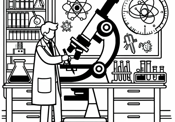 Mikroskop til detaljerede undersøgelser – Malebog gratis enkelt