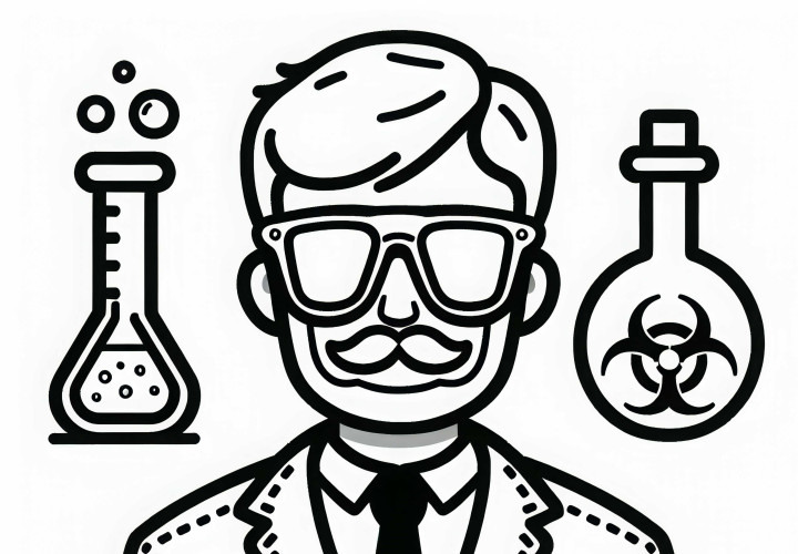 Schutzbrille und Laborkittel für Forscher – Malvorlage kostenlos Schutzbrille und Laborkittel für Forscher – Malvorlage kostenlos