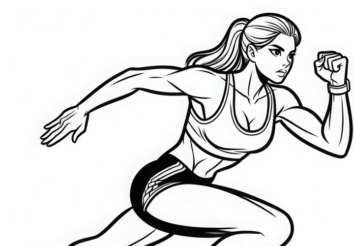 Free Coloring Page of Athletes Free Coloring Page for Athletes