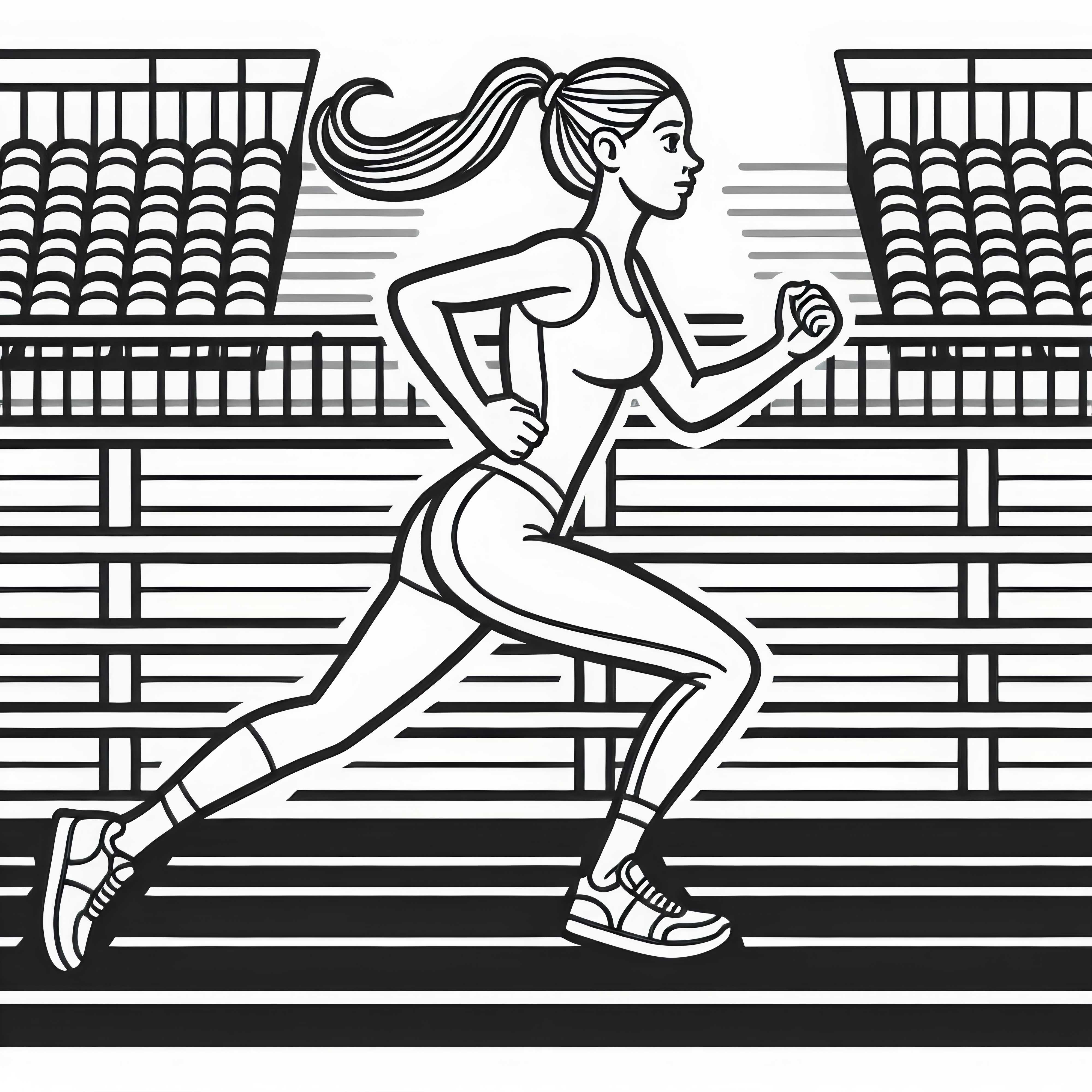 Athlete running on racetrack - Download coloring template for free