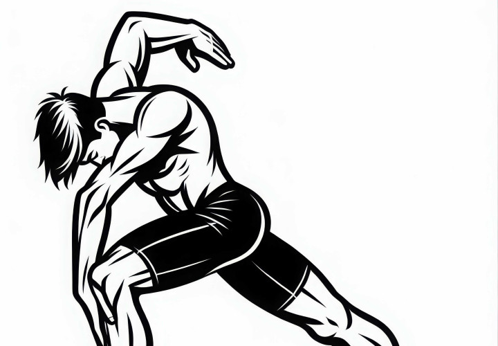 Athlete doing stretching exercises before training - free coloring page Athlete doing stretching exercises before training – Free coloring page