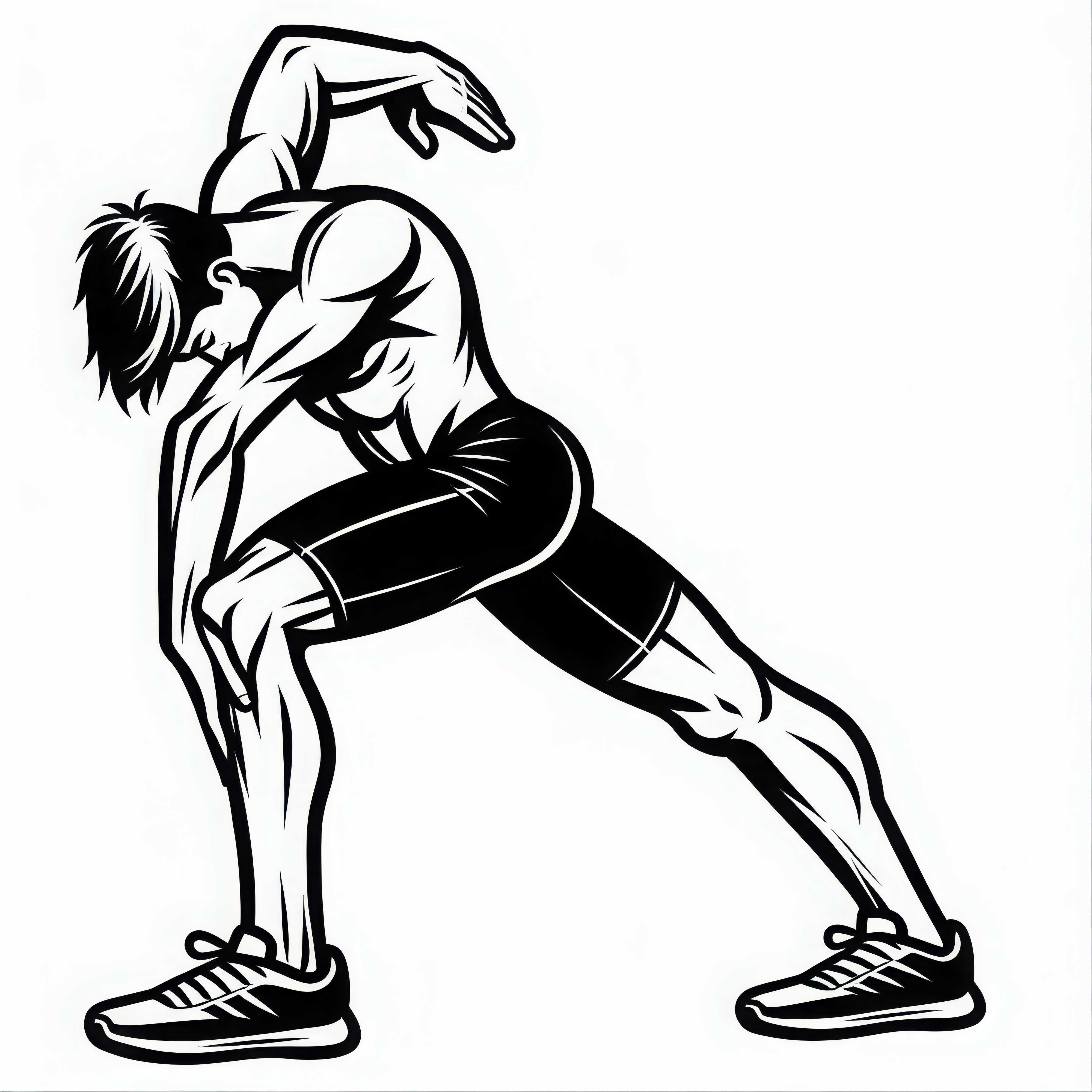 Athlete does stretching exercises before training - free coloring page
