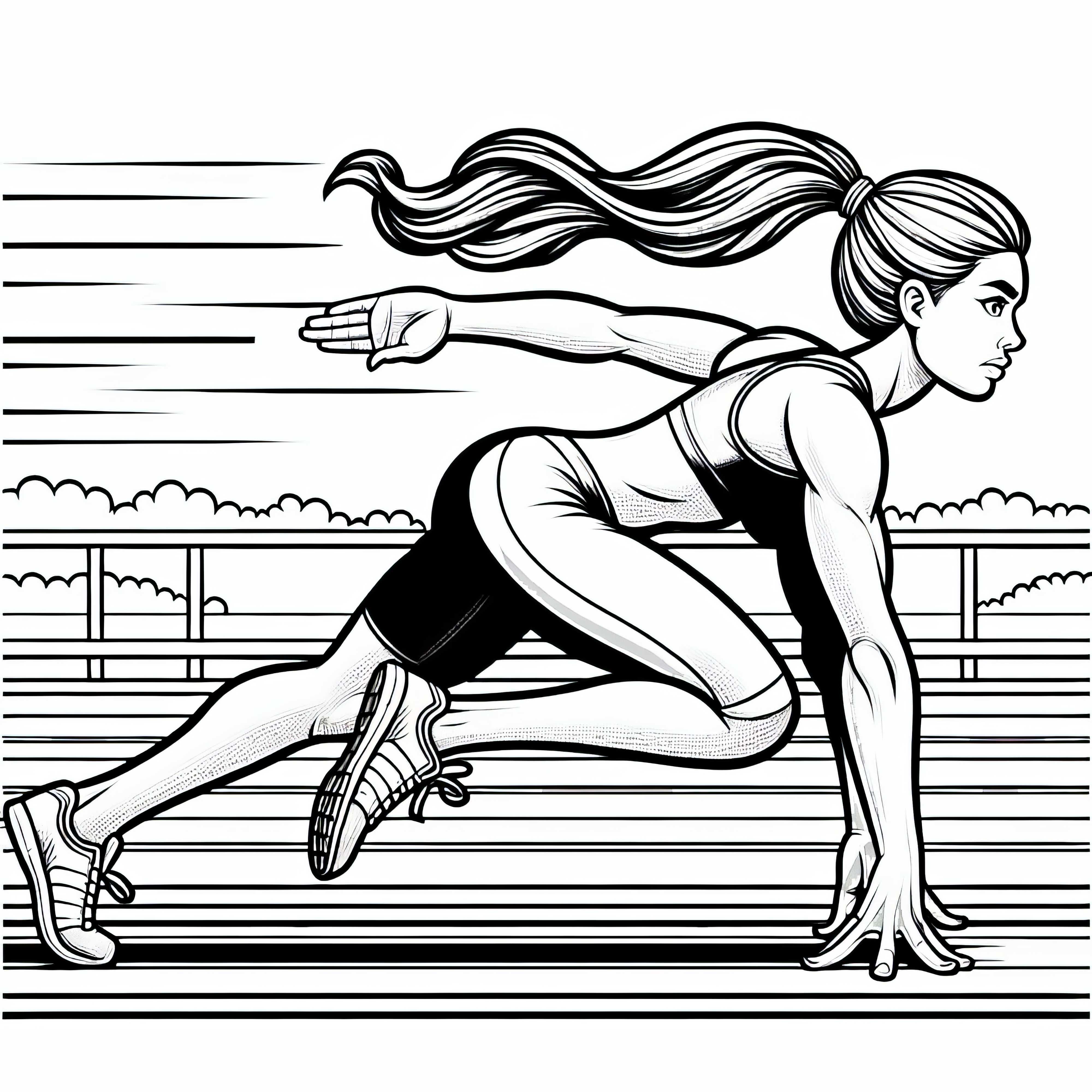 Athlete conducts sprint training - free coloring page