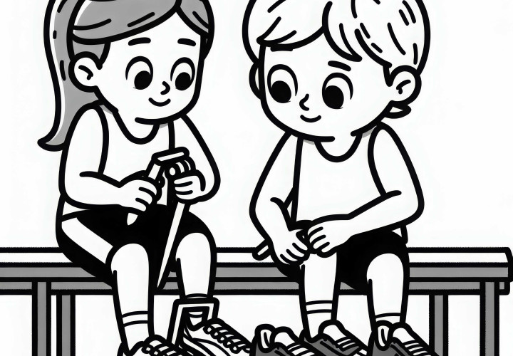 Athlete tests new sports equipment coloring page free Athlete tests new sports equipment coloring page for free