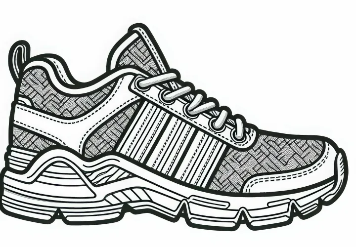 Templat Mewarnai Sepatu Olahraga Gratis
