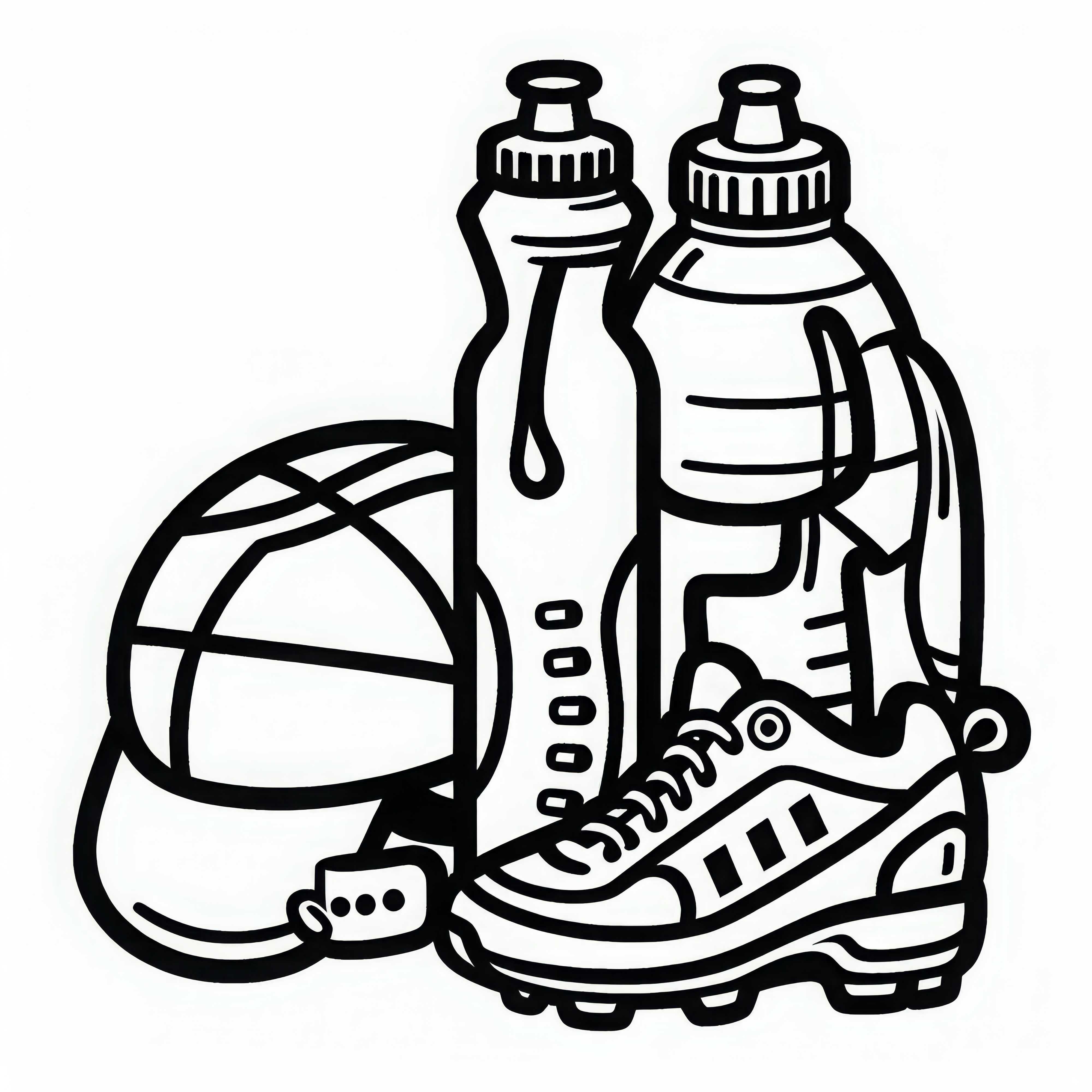 Free coloring page of a sportsman's water bottle