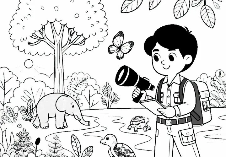 Skovriderinden arbejder for beskyttelse af truede arter – Gratis tegning til udColoring