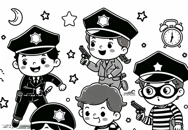 Kinder spielen Gangster Malvorlage kostenlos Kinder spielen Gangster Malvorlage kostenlos