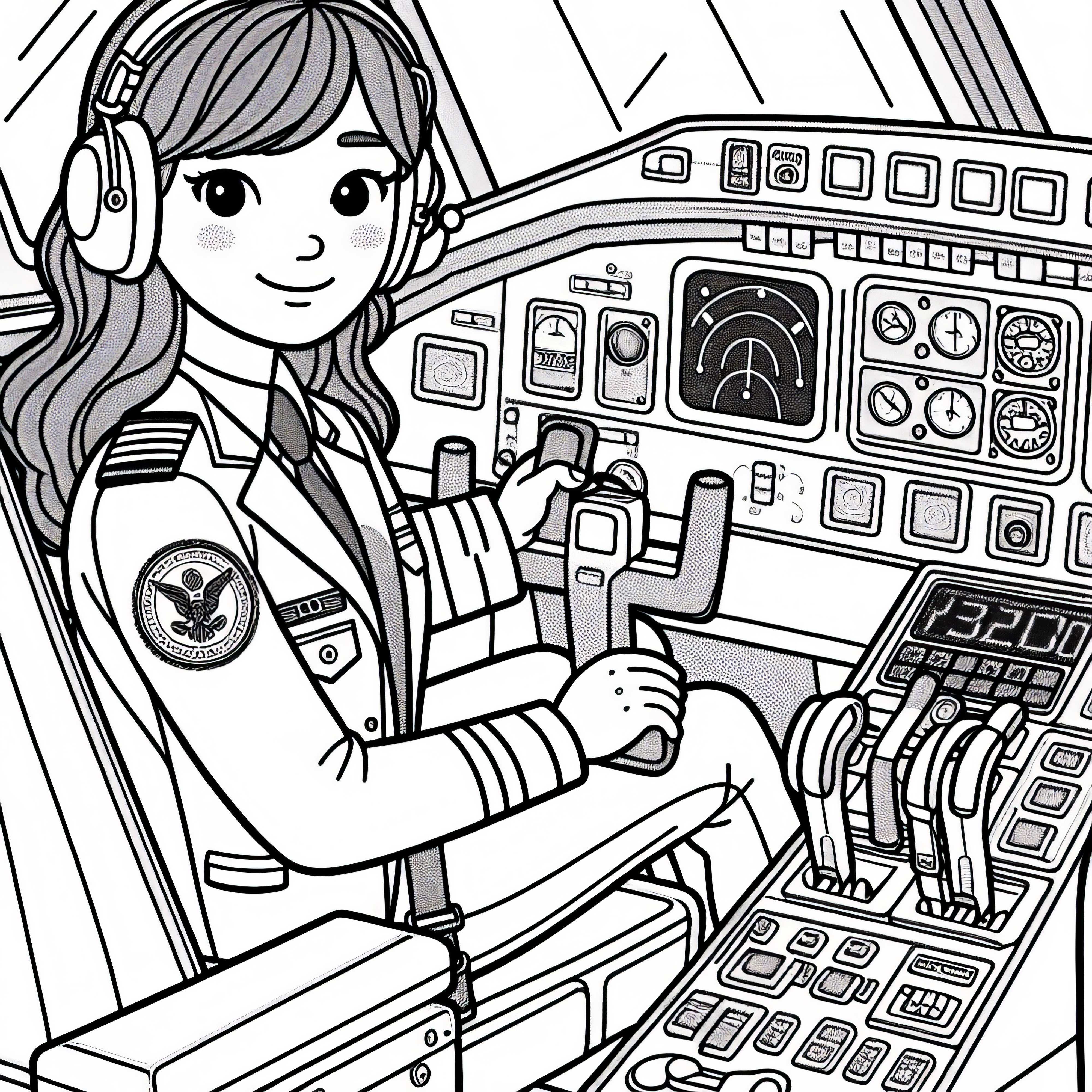 Pilotin Malvorlage Kostenlos – Jetzt herunterladen und ausmalen