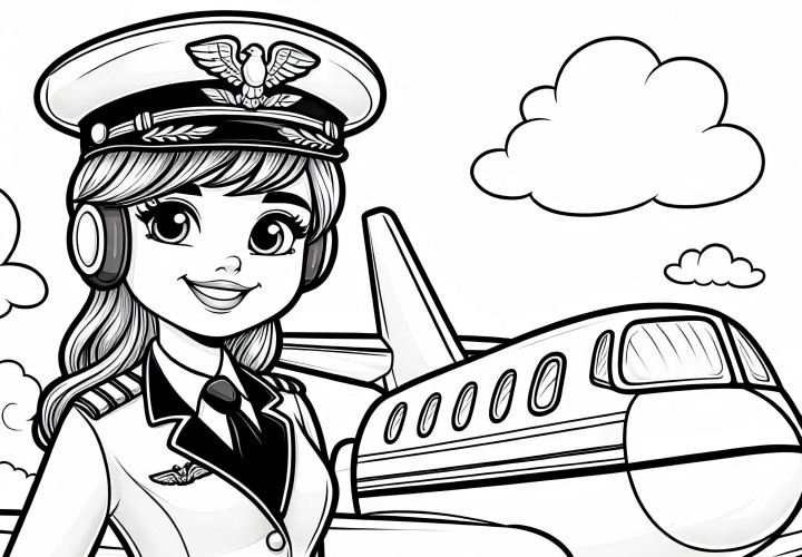 Pilotin Ausmalbild Gratis: Kreatives Ausmalvergnügen für kleine Künstler Pilotin Ausmalbild Gratis: Kreatives Ausmalvergnügen für kleine Künstler